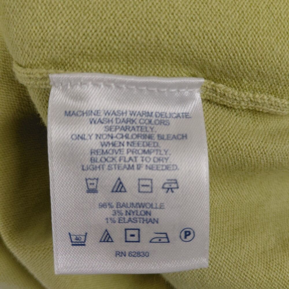 Lands End LS crewneck cotton blend sweater lime green SZ XLP - Picture 7 of 7